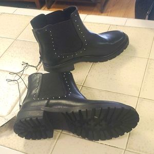 New Universal Thread Black Studded Ankle Boots